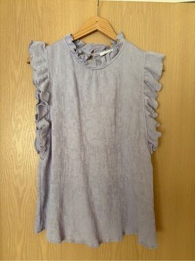 THML Light Lavender Ruffle Sleeve Women's Top